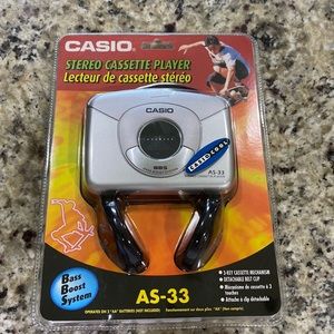 🎶LAST ONE NEW SEALED Vintage CASIO Stereo Cassette Player Walkman AS-33 🎶